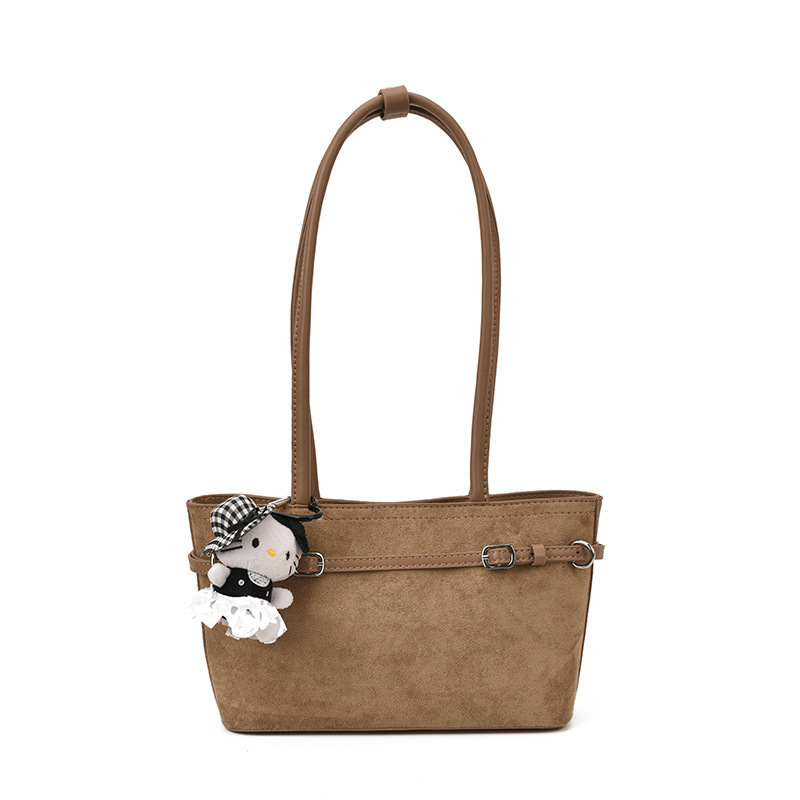 Otoño y invierno retro gamuz de hombro bolso de brazo para mujeres de viaje versátil bolso de mano simple 2025 nuevo bolso