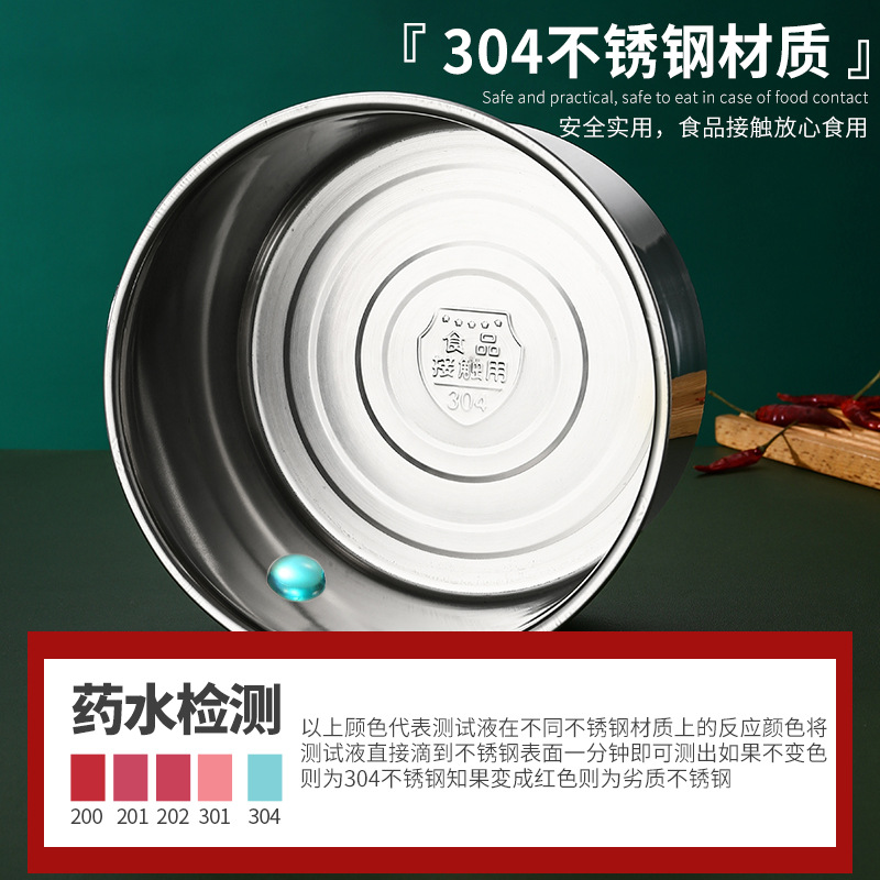 Taza de sabor de acero inoxidable Tanque de condimento Tanque de condimento Taza de hogar comercial Taza de estofado con tapa Caja de sabor Tanque de aceite con tapa Tanque redondo