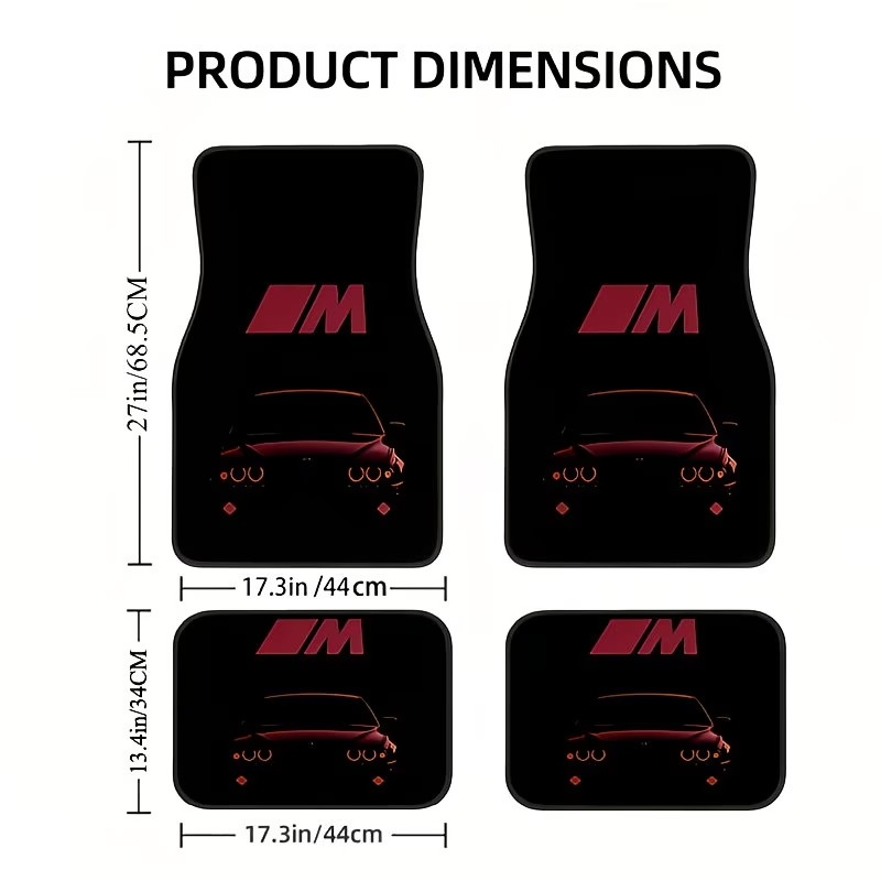 Cross-Border Temu New Hot-Selling American-Style Car Floor Mats, Dirt-Resistant, Wear-Resistant, Easy to Care For, Four-Piece Set, Label Included, Dropshipping Wholesale