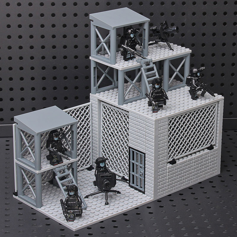 国境を越えたホットセール MOC 軍事基地監視塔シーンビルディングブロック特殊部隊フィギュア DIY 組み立て教育玩具|undefined
