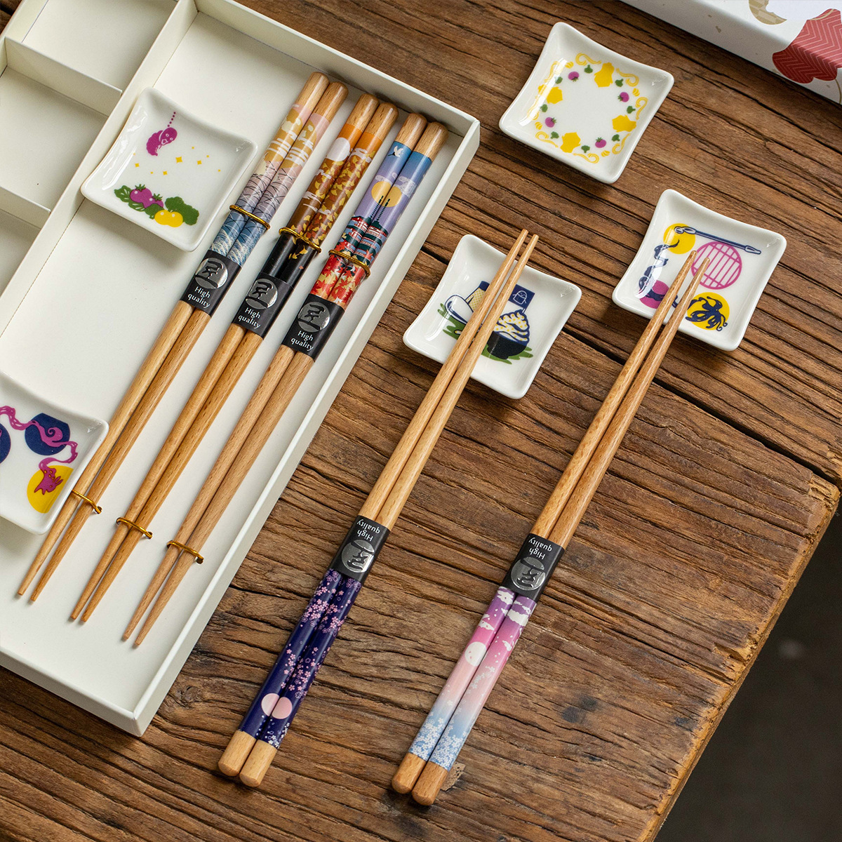 Japanese Imported Solid Wood Chopsticks, Non-Slip Pointed Tip, High-Quality Household Tableware, Dishwasher Safe, Stable Wholesale Supply