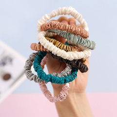 Butterfly embroidery 22mm satin 100 mulberry silk hair tie XS extra small French headband does not hurt hair hair accessories