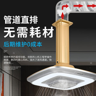 Ultra-thin chess and card room smoking lamp purification lamp mahjong parlor living room smoke exhaust artifact pipe smoke removal machine teahouse mute
