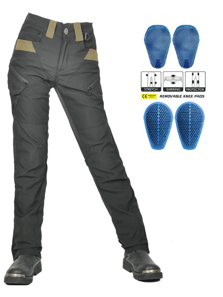 Pantalones de ciclismo de motocicleta VOLERO impermeables, a prueba de viento y transpirables de cintura alta para mujer, pantalones de motocicleta verde militar, protección de silicona