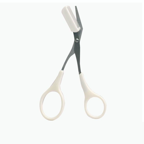 White eyebrow cut-with eyebrow comb