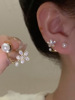 Small design advanced earrings from pearl, trend of season, flowered, light luxury style, high-quality style