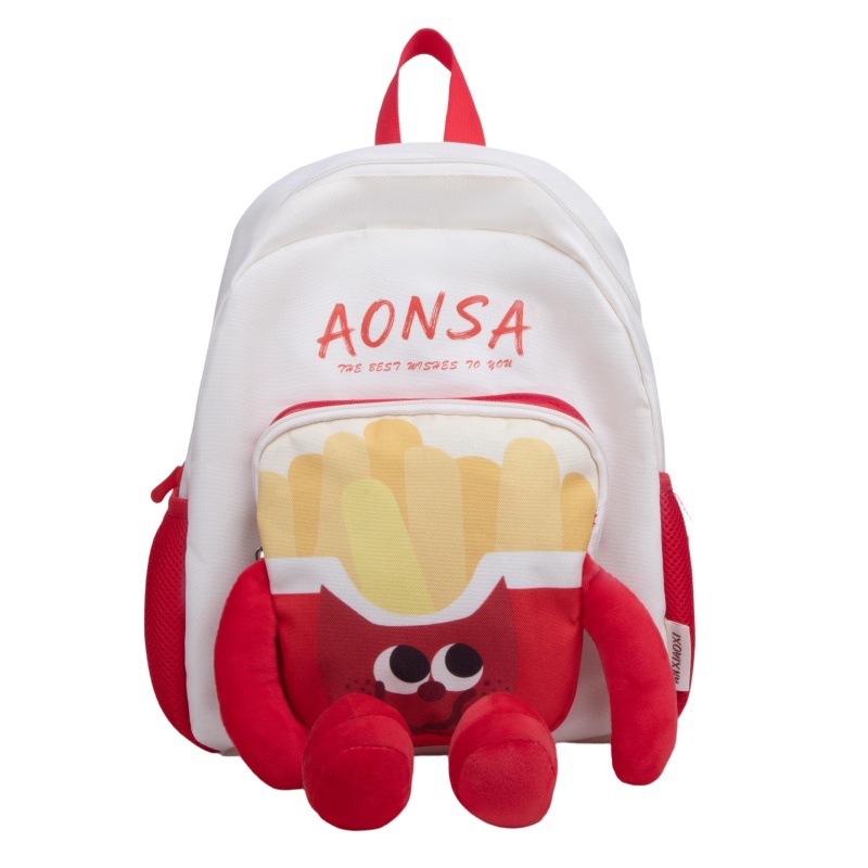 Jardín de infantes mochila de bebé caricatura encantadora queso patatas fritas mochila para niños y niñas nueva mochila infantil transfronteriza