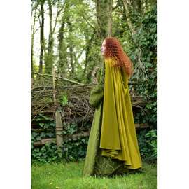 田园风秋冬保暖呢子大衣女士防寒披风加厚斗篷连帽风衣圣诞节风衣