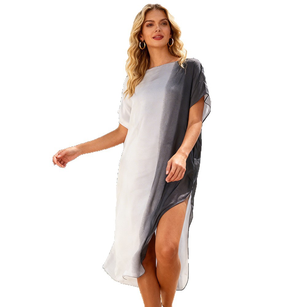 Color elegante vestido de playa de vacaciones bikini camiseta de verano protección solar nueva moda Amazon