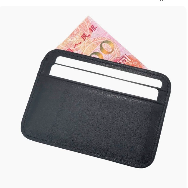 Ultra thin card holder, small wallet, genuine leather