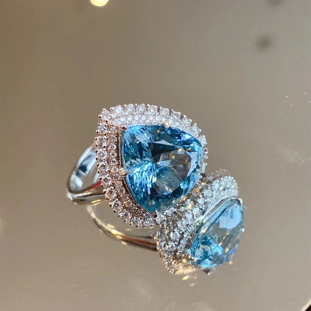 Retro Heart Shape Copper Plating Zircon Open Ring 1 Piece