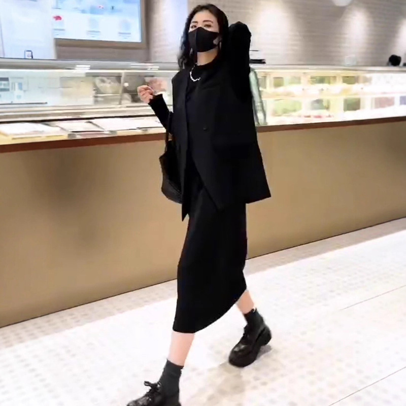 2025 Spring and Autumn Sleeveless Vest Waistcoat Black Suit Jacket Women's Loose Easiest for Match Casual Jacket Vest Women