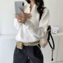 秋冬翻领套头新款毛衣