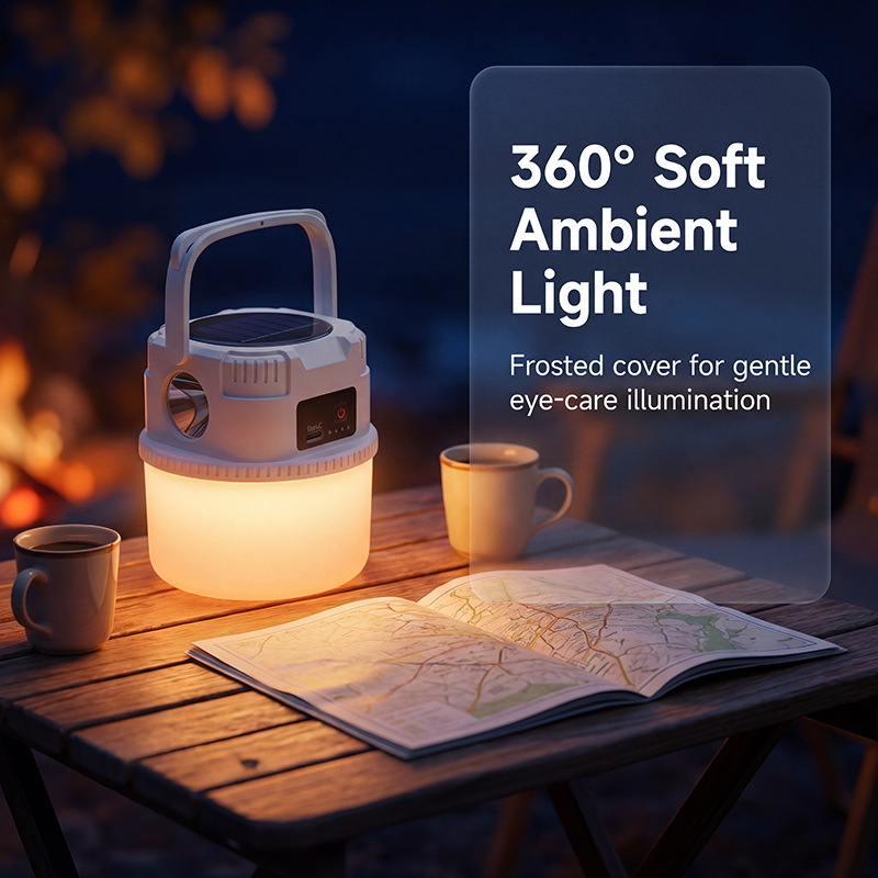 Solar Camping Lantern With Emergency Light For Outdoor Lighting_voghion.com