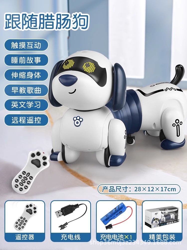 2025 nuevo niño biónico inteligente programación robot perro juguete simulación de trucos llamará a caminar perro eléctrico controlado por control remoto