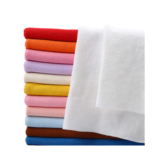 Factory Direct Sales 21 pieces 2*2 cotton rib round machine elastic cuff neckline hem knitted fabric in stock