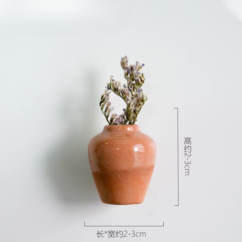 Ins mini-magnetic pequeño frasco de flores pegatinas de refrigerador DIY decoración artística botella de vidrio delicada gato debe recoger botella