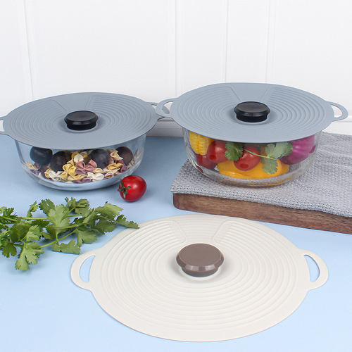 Cross-border new style silicone fresh-keeping lid 3-piece set, sealed, spill-proof, dust-proof silicone pot lid, food grade, high temperature resistant