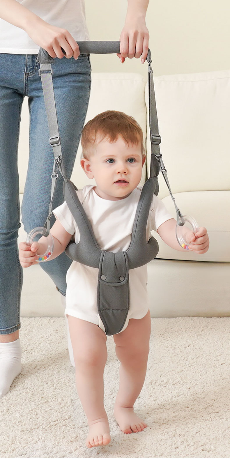 Dark gray baby walker harness