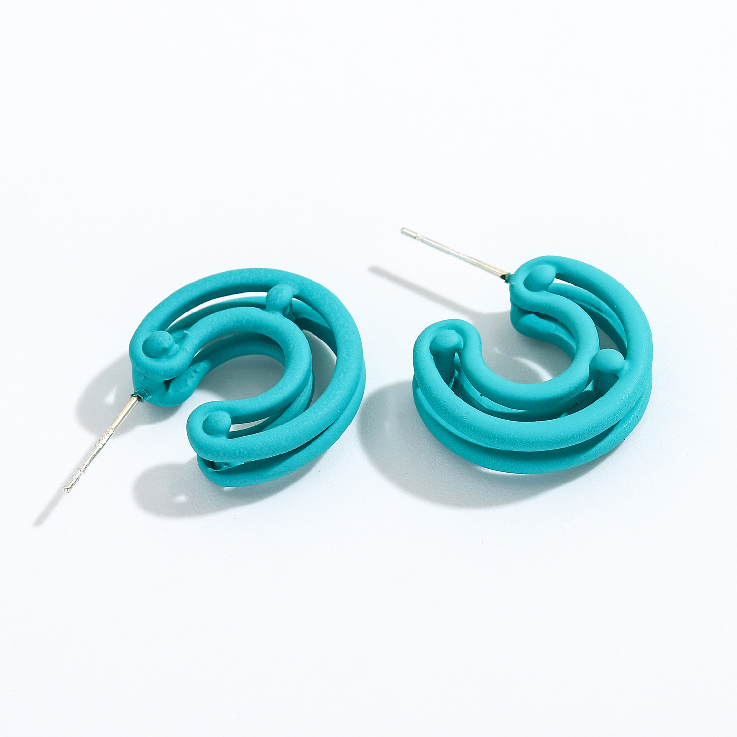 Korean Candy Color C-shaped Alloy Earrings display picture 8