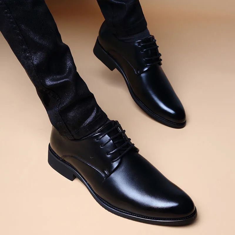 New Genuine Leather Cowhide 2025 Men's Casual Leather Shoes Temu Non-Slip Comfortable Lightweight Lace-Up Versatile Men's Leather Shoes