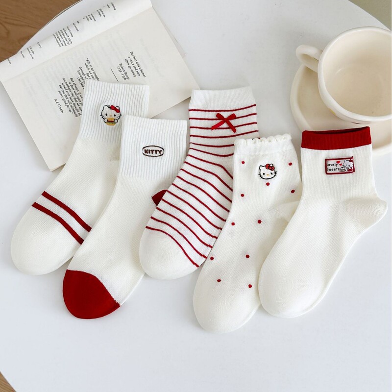 26 Spring and Summer New Kt Kitten Socks for Women, Breathable and Lightweight Short Socks, Ins Sweet and Cute Cartoon Mid-Calf Socks 26 Spring and Summer New Kt Kitten Socks for Women, Breathable and Lightweight Short Socks, Ins Sweet and Cute Cartoon Mid-Calf Socks
