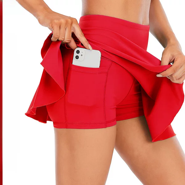 Quick-Drying Badminton Pleated Tennis Skirt Running Fitness Yoga Skirt Outdoor Sun Protection Golf Sports Skirt for Women