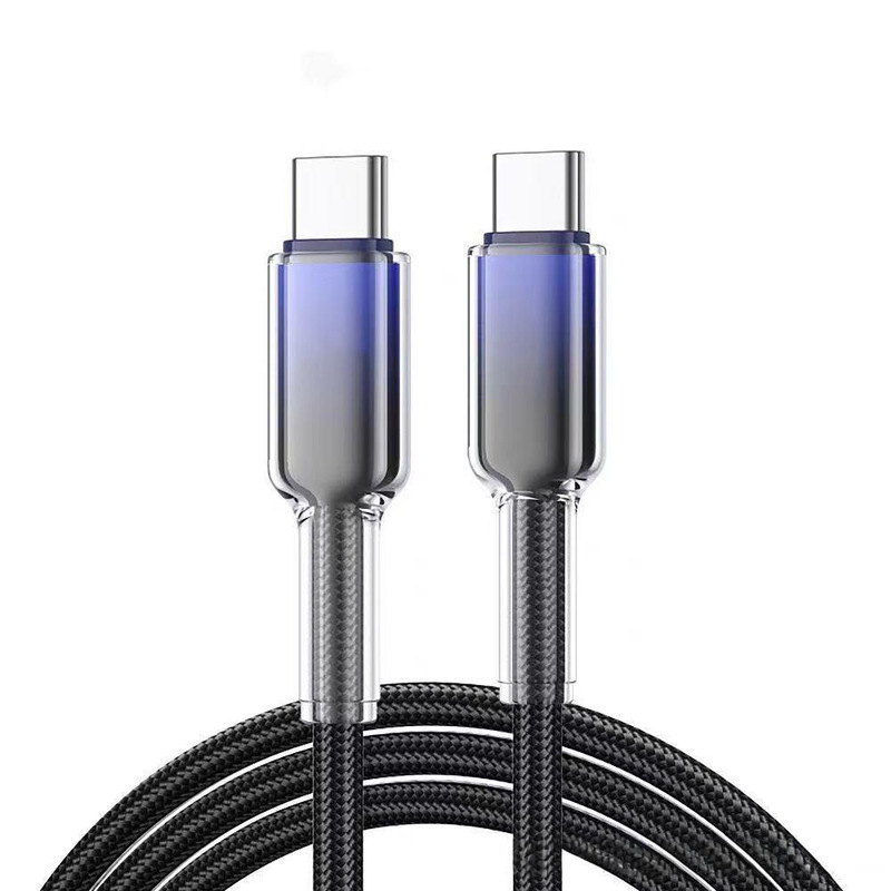 クロスボーダーアイスクリスタルグラデーションデータケーブル 120W 超高速充電ケーブル PD27W Huawei Apple 15/16 充電ケーブルに適しています|undefined