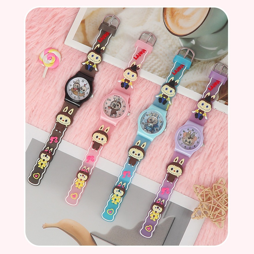 新款拉布布可爱卡通儿童手表果冻学生指针手表高颜值手表男女