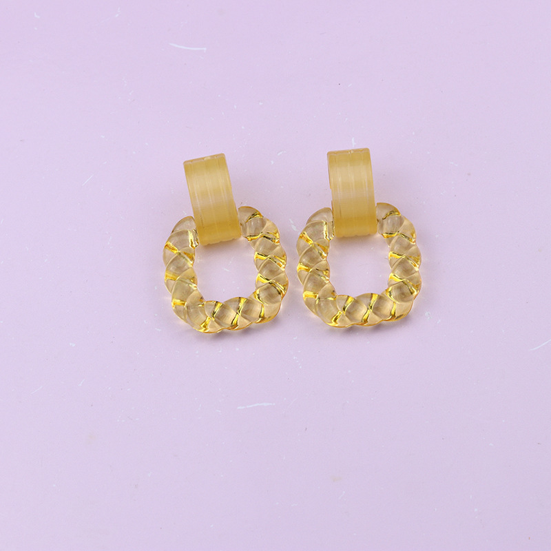 Douyin 外国貿易人気のスクエアサークルシンプルなイヤリングイヤリングスプレーラバーペイントイヤリングアクリル耳ジュエリー女性のための|undefined