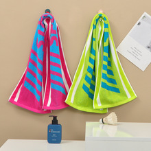 纯棉运动巾 色织提花健身房擦汗毛巾沙滩巾 柔软吸水厂家批发