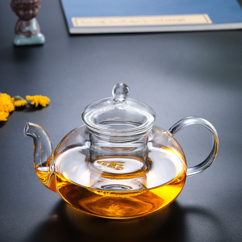 Tetera de Vidrio para Té de Flores de Vidrio de Borosilicato Alto Calentable Resistente a Altas Temperaturas