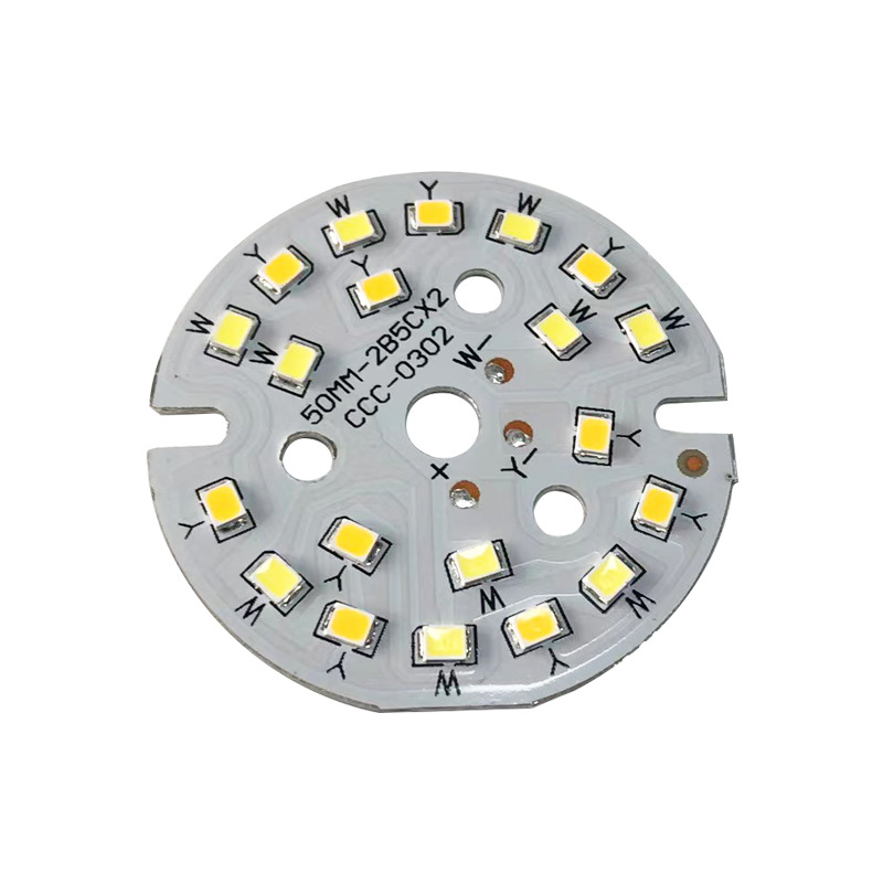 Suministro 5W 50MM bicolor 2835 placa de luz placa de fuente de luz inteligente 2835 fuente de luz bicolor garantía de tres años en stock