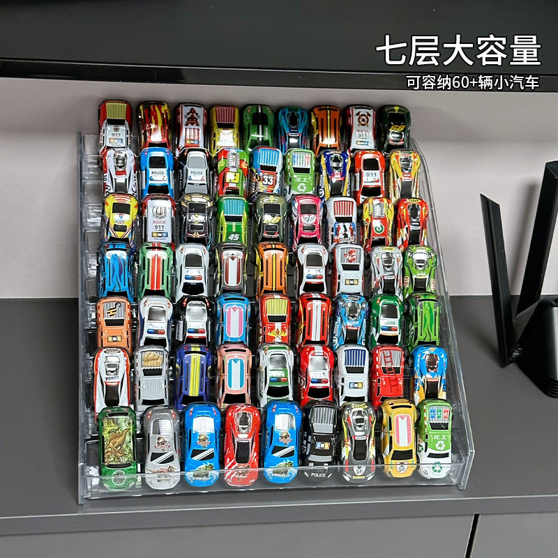 Free Shipping Kidsren's Toy Car Display Stand 1:64 Hot Wheels Alloy Model Car Storage Box Multi-Layer Ladder Rack