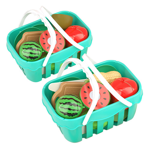 Children's play house simulation fruit and vegetable cutlery kitchen meal kitchen utensil cutter play basket boys and girls toys