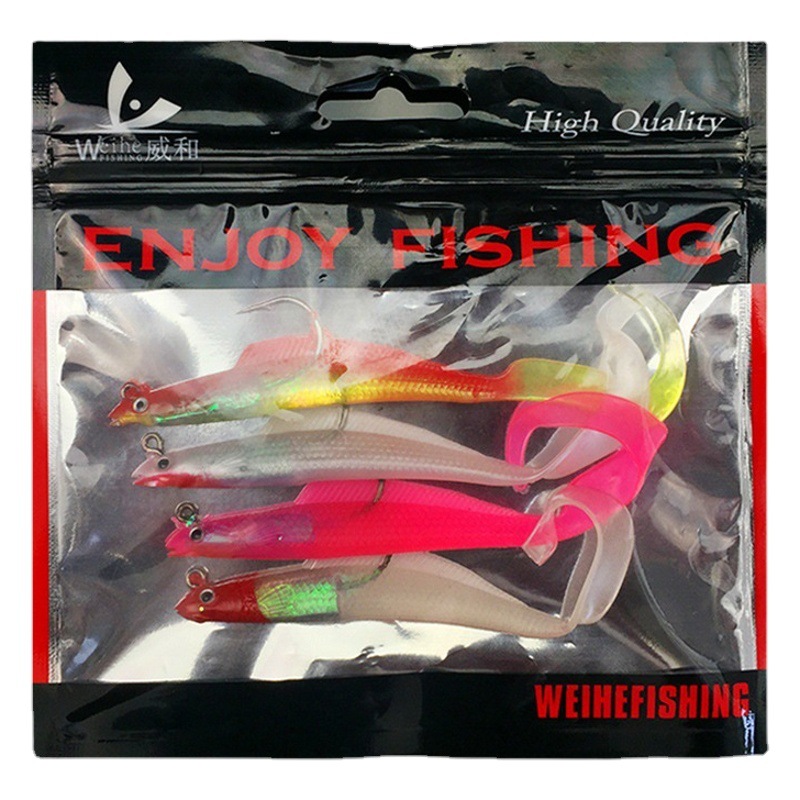 Weihe rollo de tira larga/cola cabeza de plomo pescado suave 12cm 8,5G cabeza de plomo sumergida cebo suave cebo de pesca transfronteriza