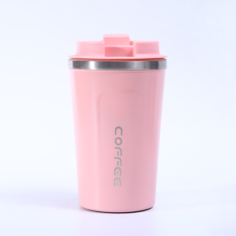 New 304 Stainless Steel Second Generation Coffee Cup Car Fashion Accompanying Cup Spray Plastic Silicone Sleeve Thermos Cup Wholesale