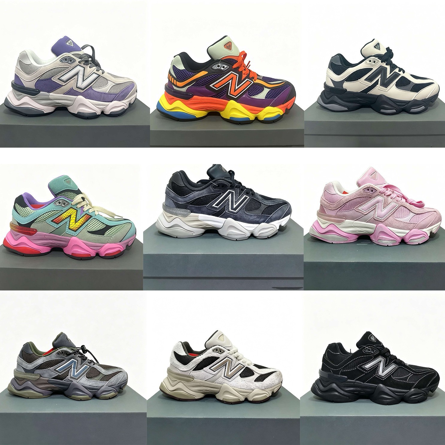Putian Cross-Border European 2026 9060 Genuine Leather Breathable All-Season Sports Running Shoes Dad Shoes