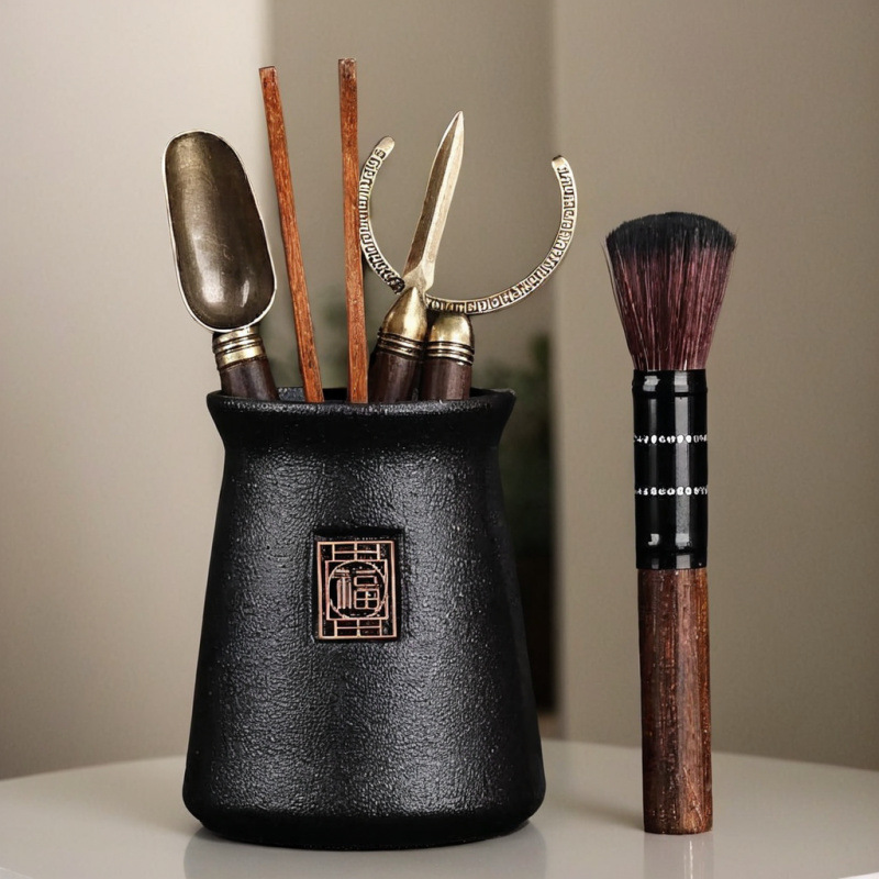 Ceremonia del té 6 piezas de un solo cilindro pinzas accesorios de mesa de té chinos nuevas herramientas de mesa de té