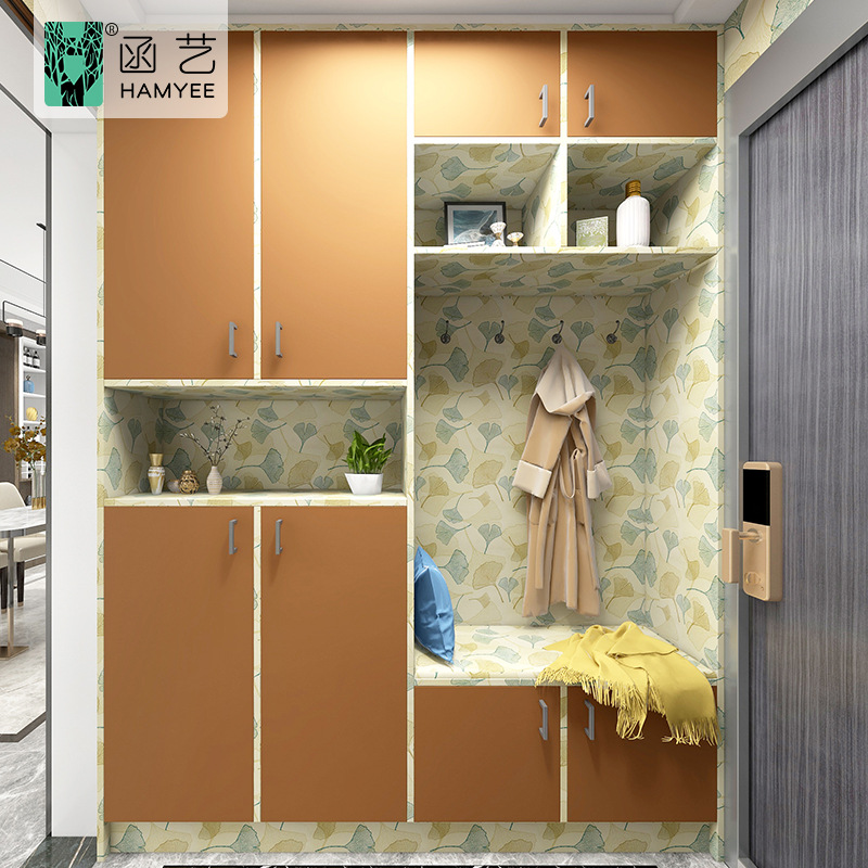 Factory direct sales self-adhesive rental house green leaf branches wallpaper dormitory flower wallpaper self-adhesive cabinet renovation stickers