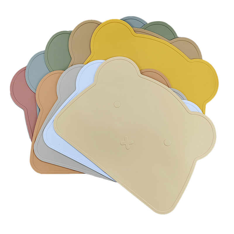 Oso de dibujos animados de silicona para niños Placemat de silicona mantel de aislamiento estera de mesa antideslizante bebé grande placemat ins