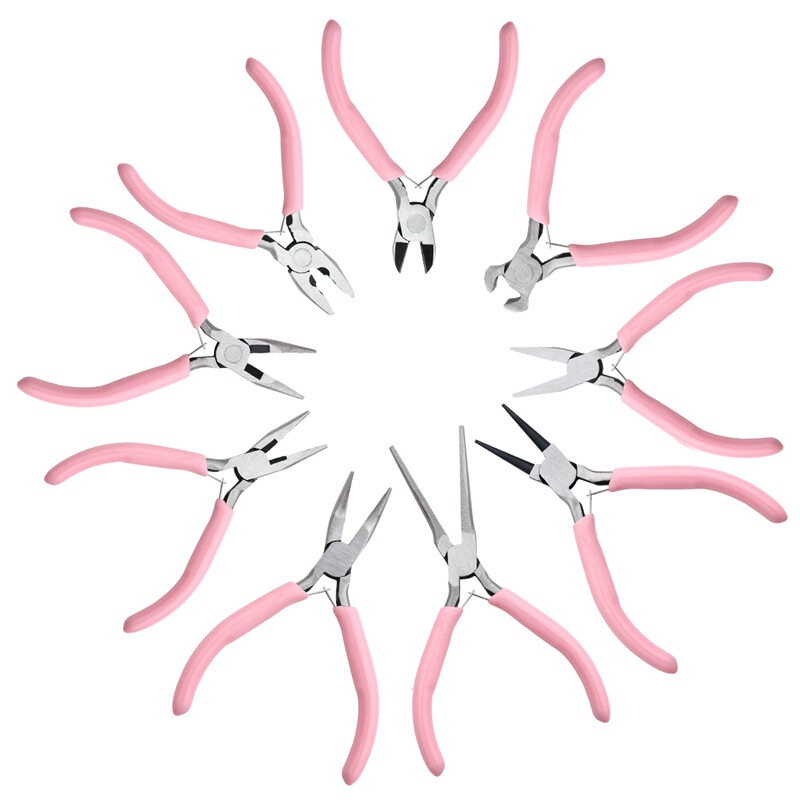 Handmade DIY Pliers Pink Pointed Nose Pliers Jewelry Pliers Multifunctional Round Nose Pliers Mini Jewelry Winding Beading Tool