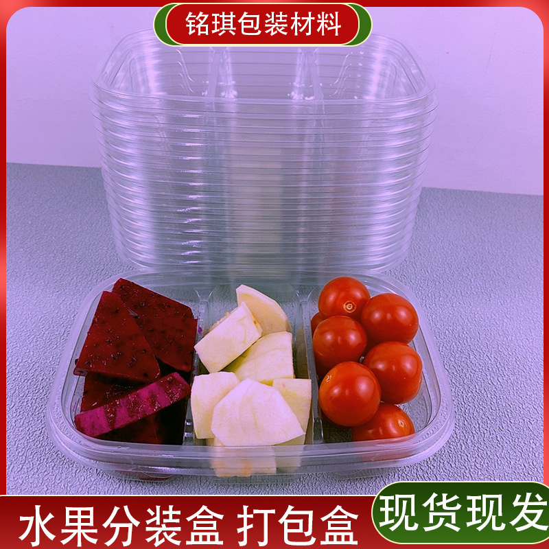 Disposable Fruit Packaging Box Transparent Picnic Lunch Takeaway Camping Style Food Packaging Box Fruit Cutting Packaging Box