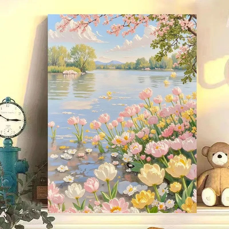 diy数字油画阳光明媚植物花卉自然风光系列手工填色油画装饰画|undefined