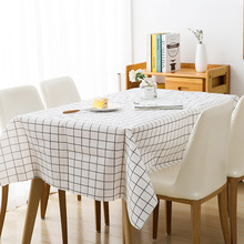 PEVA桌布防水防油免洗ins格子布艺小清新餐桌布正方形长方形台布