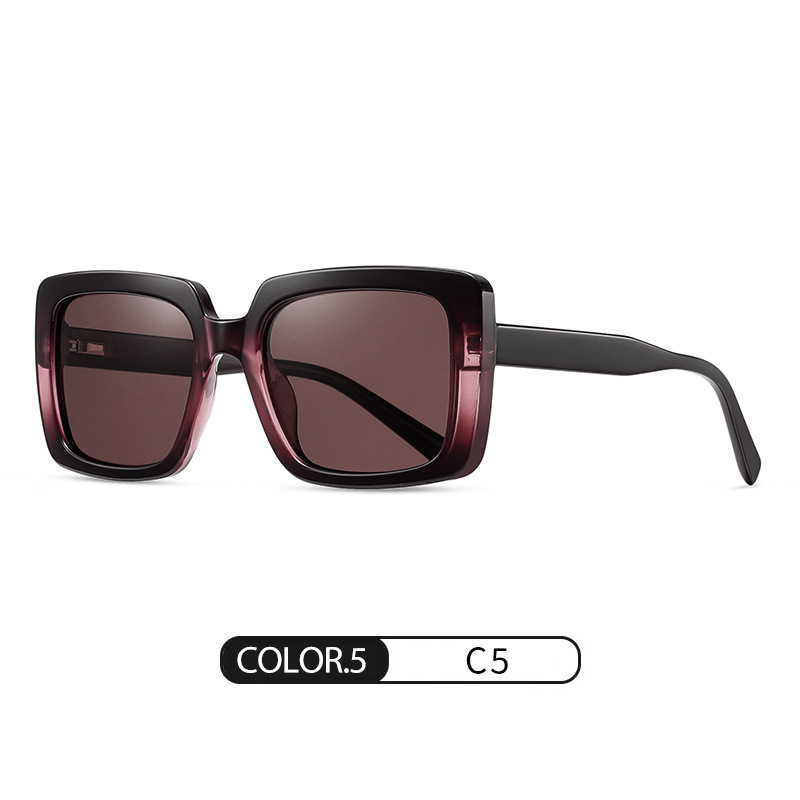 Gafas de sol polarizadas de montura grande de tendencia europea y americana S26129 Gafas de sol de hoja de protección solar sin maquillaje de moda Gafas de sol personalizadas