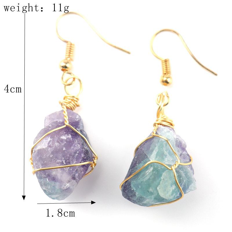 14g Weight Drop Earrings Classification 1 Pair Simple Style Irregular Asymmetrical Plating Natural Stone Metal Drop Earrings