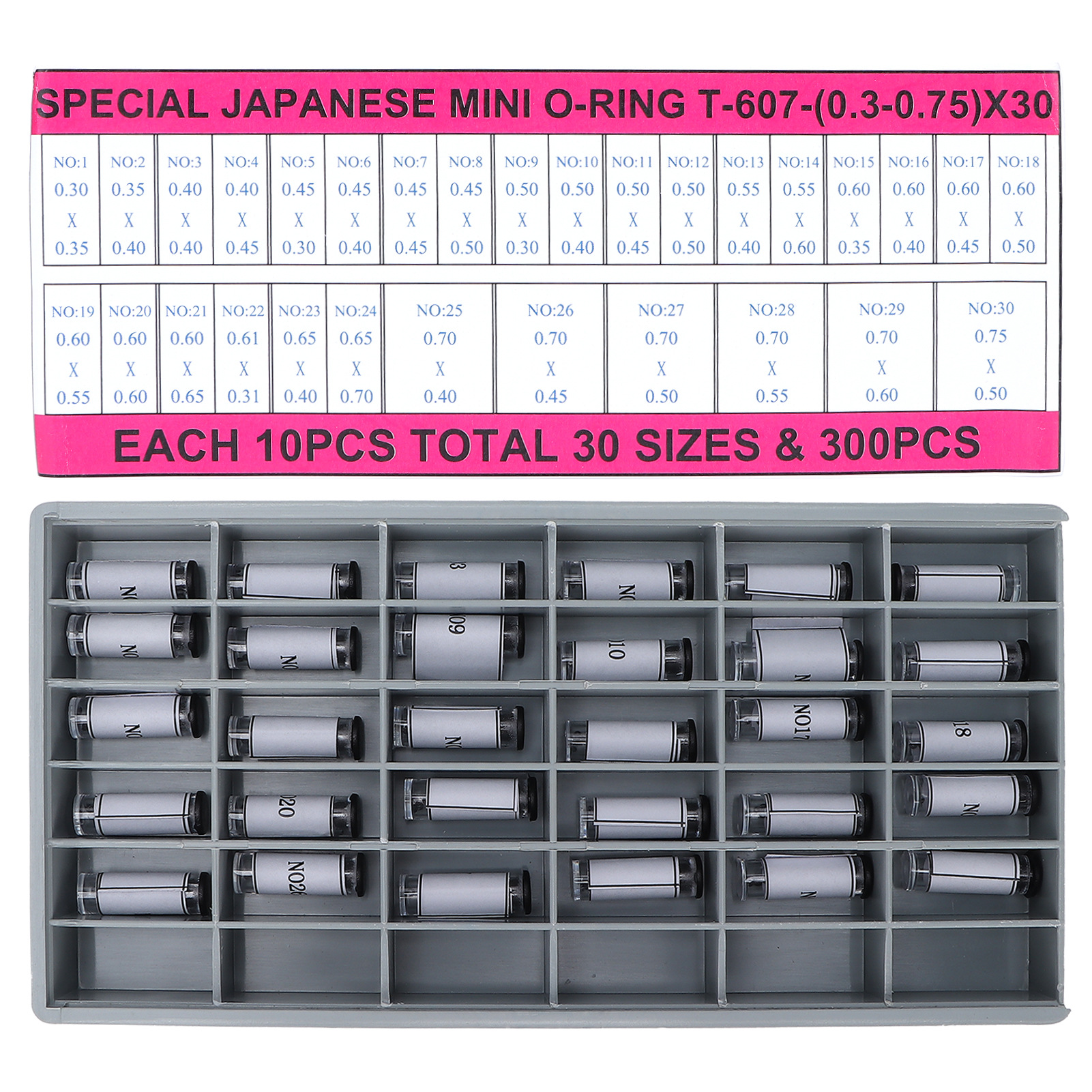 修表工具 手表把头防水圈 橡胶圈  O-RING T-607 把头防水圈套装
