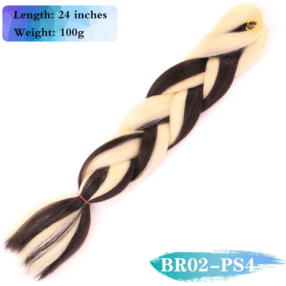 Peruca de comercio exterior gran trenza color gradiente africano gran trenza fibra química de alta temperatura seda trenza pelucina trenzada extensión de pelo
