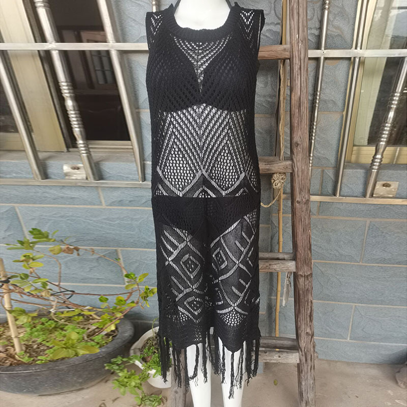 Solid Color Pattern Summer Season Women'S Gender Hollow Out Design Simple Style Style Women's Simple Style Solid Color Hollow Out Cover Ups
